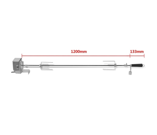 vidaXL elektriskais grila iesms ar motoru, 1200 mm