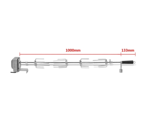 vidaXL elektriskais grila iesms ar motoru, 1000 mm