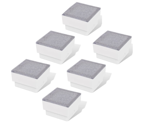 vidaXL zemē iebūvējamas LED lampas, 6 gab., 100x100x68 mm