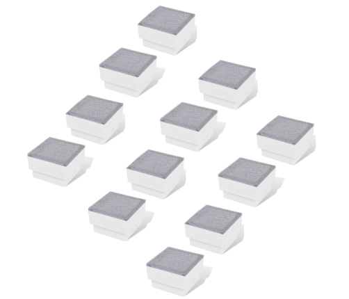 vidaXL zemē iebūvējamas LED lampas, 12 gab., 100x100x68 mm