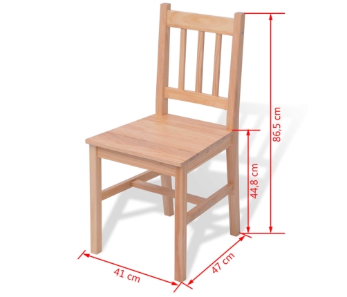 vidaXL virtuves mēbeļu komplekts - galds un krēsli, 7 gab., priede