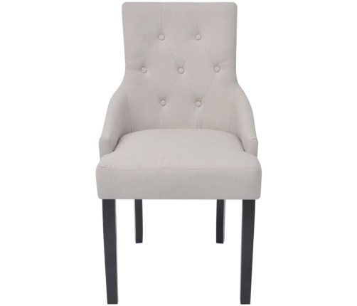 vidaXL virtuves krēsli, 4 gab., krēmpelēks audums