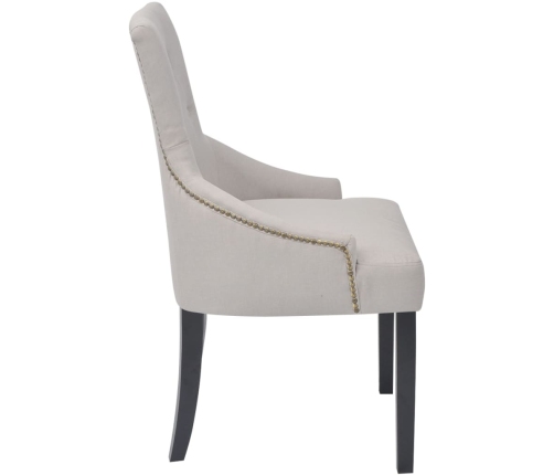 vidaXL virtuves krēsli, 4 gab., krēmpelēks audums