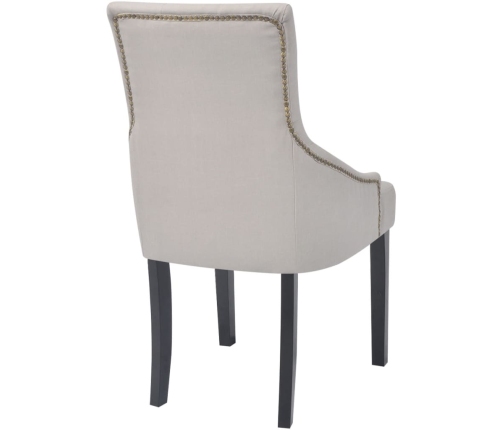 vidaXL virtuves krēsli, 4 gab., krēmpelēks audums