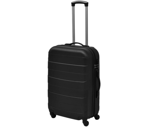 vidaXL trīs cieti koferi ar riteņiem, melni, 45,5/55/66 cm