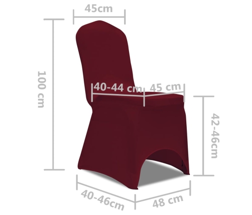 vidaXL krēslu pārvalki, 4 gab., elastīgi, bordo