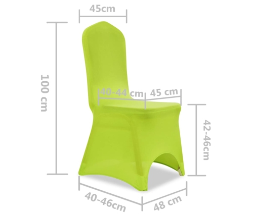 vidaXL krēslu pārvalki, 6 gab., zaļi, elastīgi