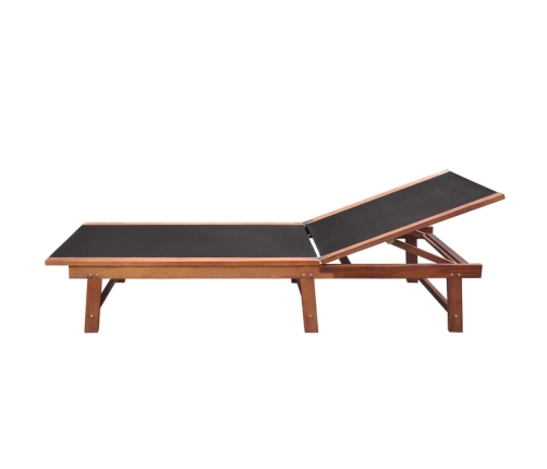 vidaXL sauļošanās zviļņi, 2 gb., ar galdiņu, akācijas koks, tekstilēns