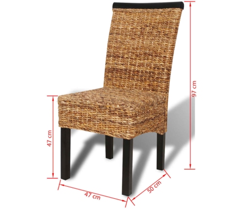 Virtuves Krēsli, 2 Gab., Abaka Un Mango Masīvkoks Vidaxl