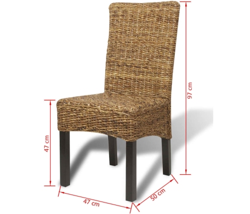Virtuves Krēsli, 2 Gab., Abaka Un Mango Masīvkoks Vidaxl