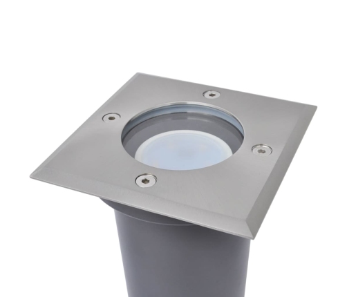 vidaXL dārza LED lampas, 3 gab., iebūvējamas zemē, kvadrāta formas