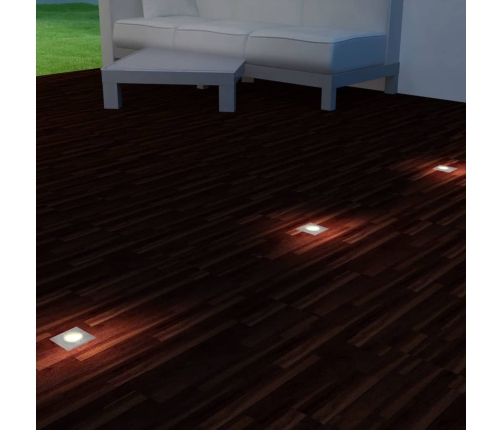 vidaXL dārza LED lampas, 3 gab., iebūvējamas zemē, kvadrāta formas