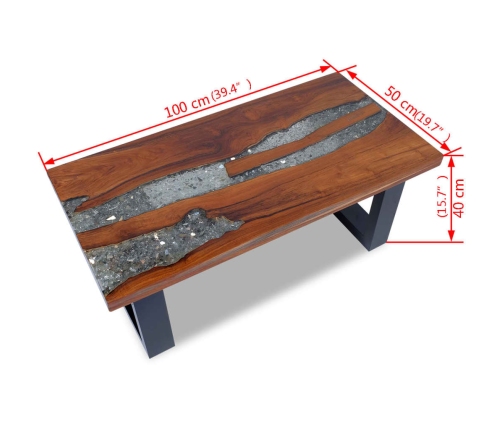 vidaXL kafijas galdiņš, 100 x 50 cm, tīkkoks