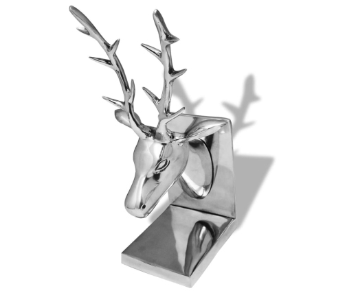 vidaXL Bookends Brieži 2 gab Alumīnija Sudrabs