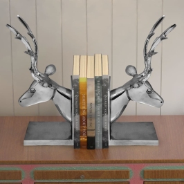 Bookends Brieži 2 Gab Alumīnija Sudrabs Vidaxl