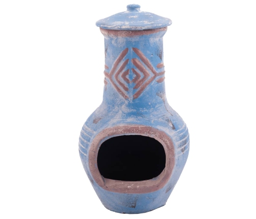 Redfire Dārza Kamīns Colima, Māls, Jūras Zils Un Sarkans, 886031