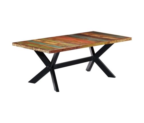 vidaXL virtuves galds, 200x100x75 cm, pārstrādāts masīvkoks