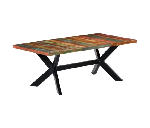 vidaXL virtuves galds, 200x100x75 cm, pārstrādāts masīvkoks