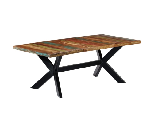 vidaXL virtuves galds, 200x100x75 cm, pārstrādāts masīvkoks