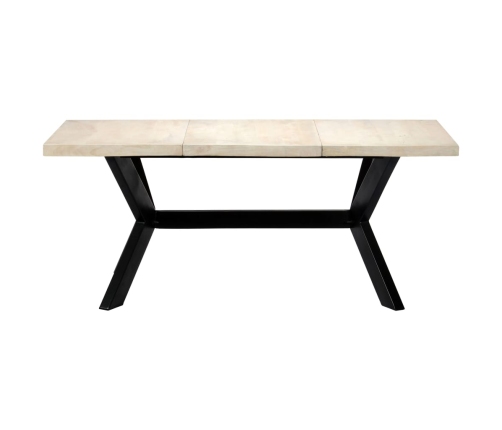 vidaXL virtuves galds, 180x90x75 cm, mango masīvkoks, balts