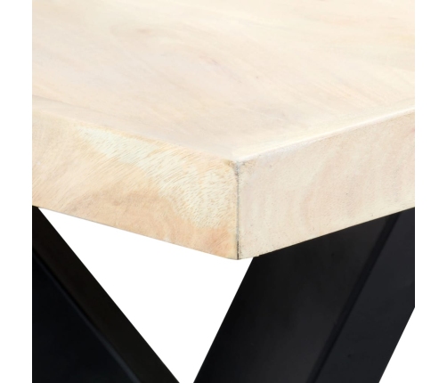 vidaXL virtuves galds, 180x90x75 cm, mango masīvkoks, balts