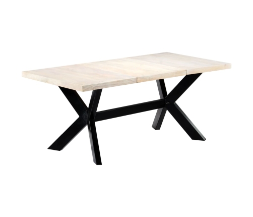 vidaXL virtuves galds, 180x90x75 cm, mango masīvkoks, balts