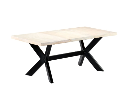 vidaXL virtuves galds, 180x90x75 cm, mango masīvkoks, balts