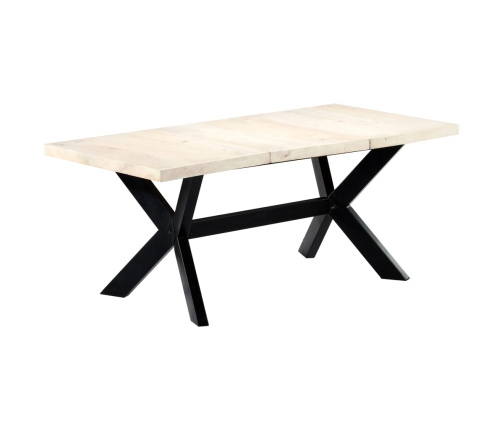 vidaXL virtuves galds, 180x90x75 cm, mango masīvkoks, balts