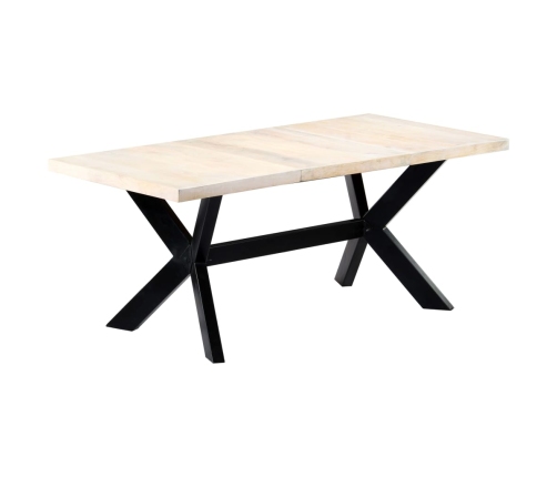 vidaXL virtuves galds, 180x90x75 cm, mango masīvkoks, balts