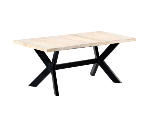 vidaXL virtuves galds, 180x90x75 cm, mango masīvkoks, balts