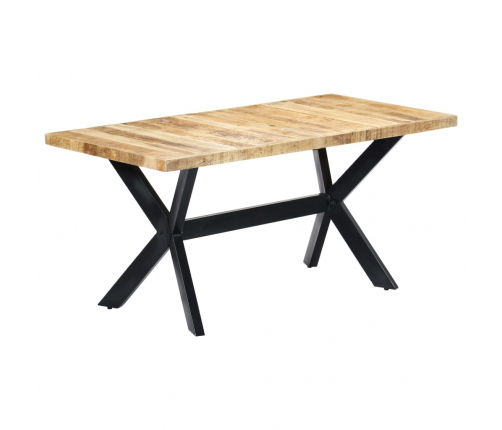 vidaXL virtuves galds, 160x80x75 cm, neapstrādāts mango masīvkoks