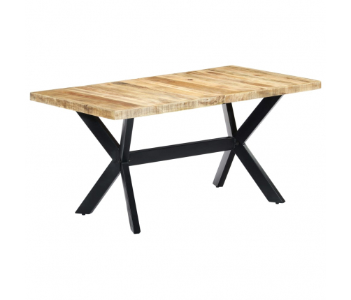 vidaXL virtuves galds, 160x80x75 cm, neapstrādāts mango masīvkoks