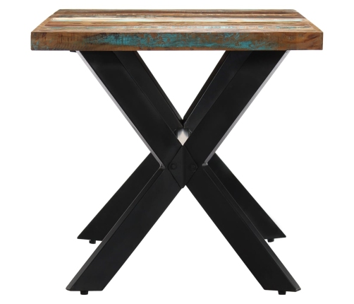 vidaXL virtuves galds, 140x70x75 cm, pārstrādāts masīvkoks