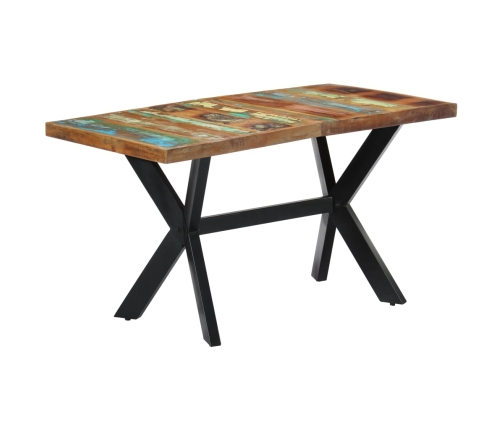 vidaXL virtuves galds, 140x70x75 cm, pārstrādāts masīvkoks