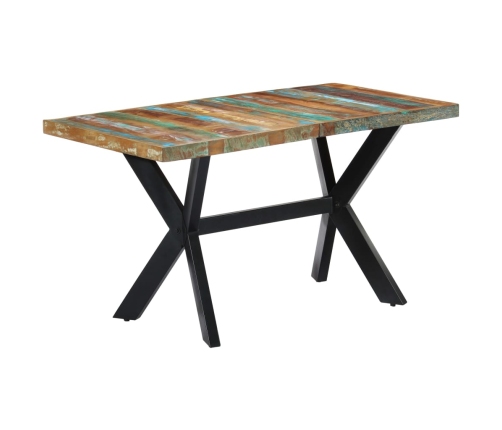 vidaXL virtuves galds, 140x70x75 cm, pārstrādāts masīvkoks