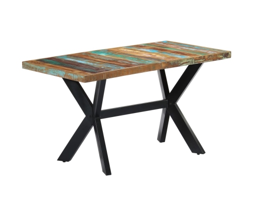 vidaXL virtuves galds, 140x70x75 cm, pārstrādāts masīvkoks