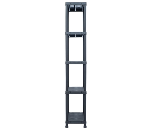 vidaXL uzglabāšanas plaukts, melns, 125 kg, 60x30x180 cm, plastmasa