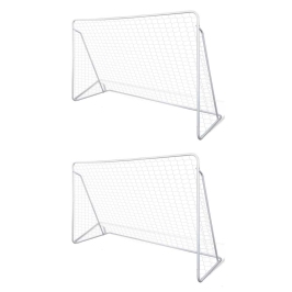 Futbola Vārti Ar Tīklu, 2 Gab., 240X90X150 Cm, Tērauds Vidaxl Futbola Vārti Ar Tīklu, 2 Gab., 240X90X150 Cm, Tērauds Vidaxl
