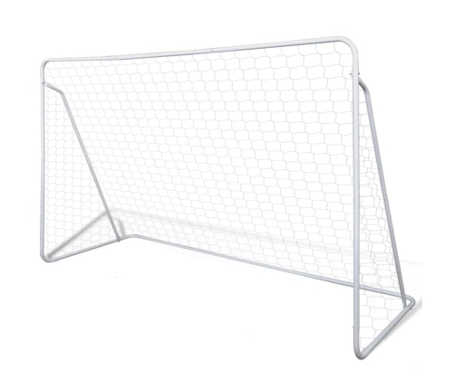 vidaXL futbola vārti ar tīklu, 2 gab., 240x90x150 cm, tērauds