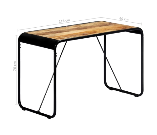 Virtuves Galds, 118X60X76 Cm, Neapstrādāts Mango Masīvkoks Vidaxl