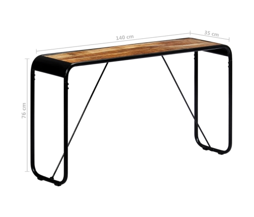 vidaXL konsoles galdiņš, 140x35x76 cm, raupjš mango masīvkoks