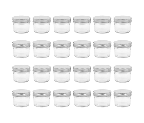 Ievārījuma Burciņas, Sudraba Krāsas Vāciņi, 24 Gab., 110 Ml Vidaxl