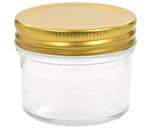 Ievārījuma Burciņas, Zelta Krāsas Vāciņi, 24 Gab., 110 Ml Vidaxl