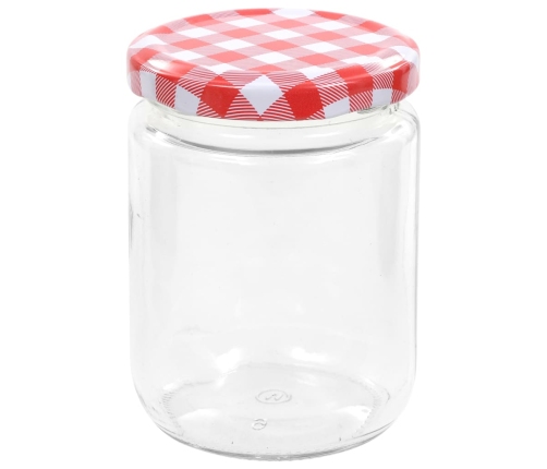 vidaXL ievārījuma burciņas, balti sarkani vāciņi, 48 gab., 230 ml