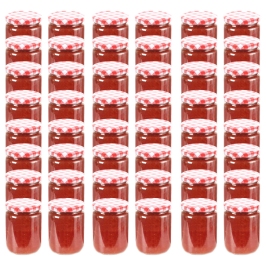 Ievārījuma Burciņas, Balti Sarkani Vāciņi, 48 Gab., 230 Ml Vidaxl