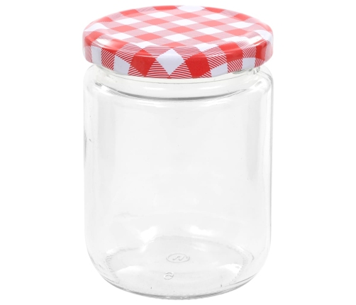 vidaXL ievārījuma burciņas, balti sarkani vāciņi, 96 gab., 230 ml