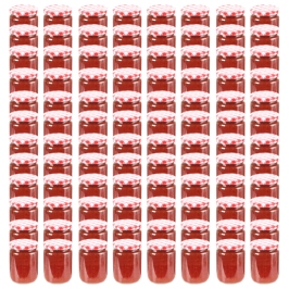 Ievārījuma Burciņas, Balti Sarkani Vāciņi, 96 Gab., 230 Ml Vidaxl