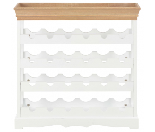 vidaXL vīna pudeļu plaukts, 70x22,5x70,5 cm, balts MDF