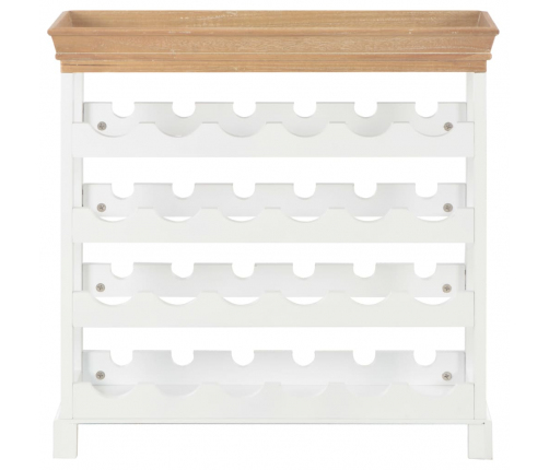 vidaXL vīna pudeļu plaukts, 70x22,5x70,5 cm, balts MDF