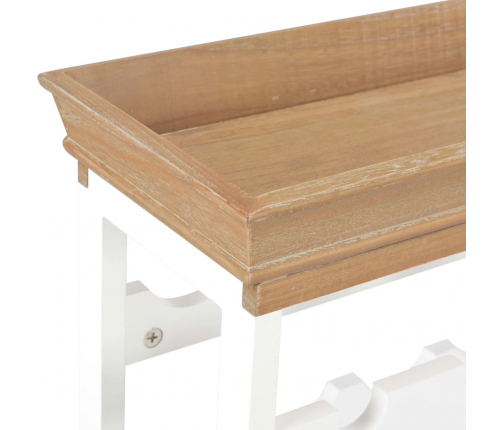 vidaXL vīna pudeļu plaukts, 70x22,5x70,5 cm, balts MDF